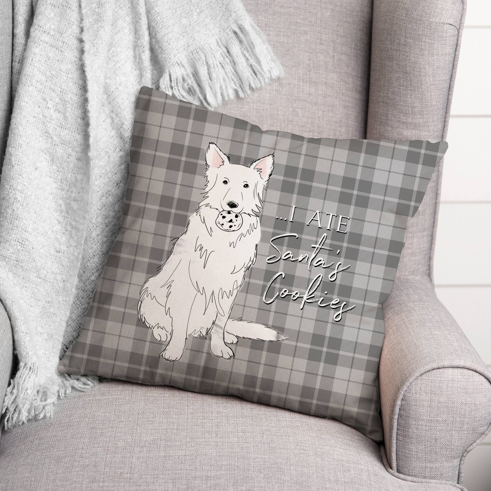 I Ate Santa's Cookies 18x18 Throw Pillow